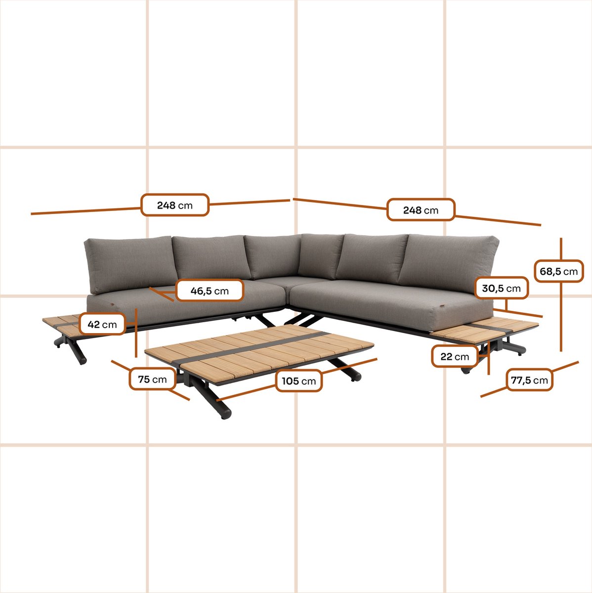 Garten Lounge Set Noah