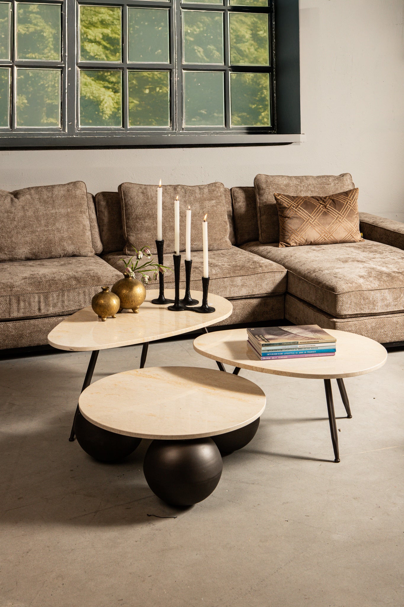 2er Set Kaffeetische Beige Vera