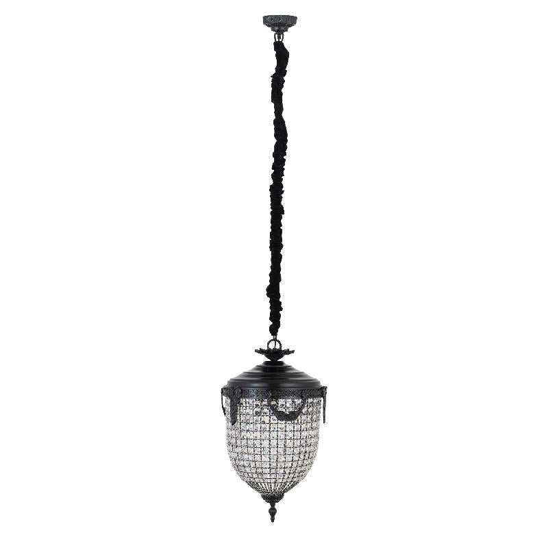 Lida Kristal Hängeleuchte Größe S in Anthrazit, 37 × 37 × 70 cm