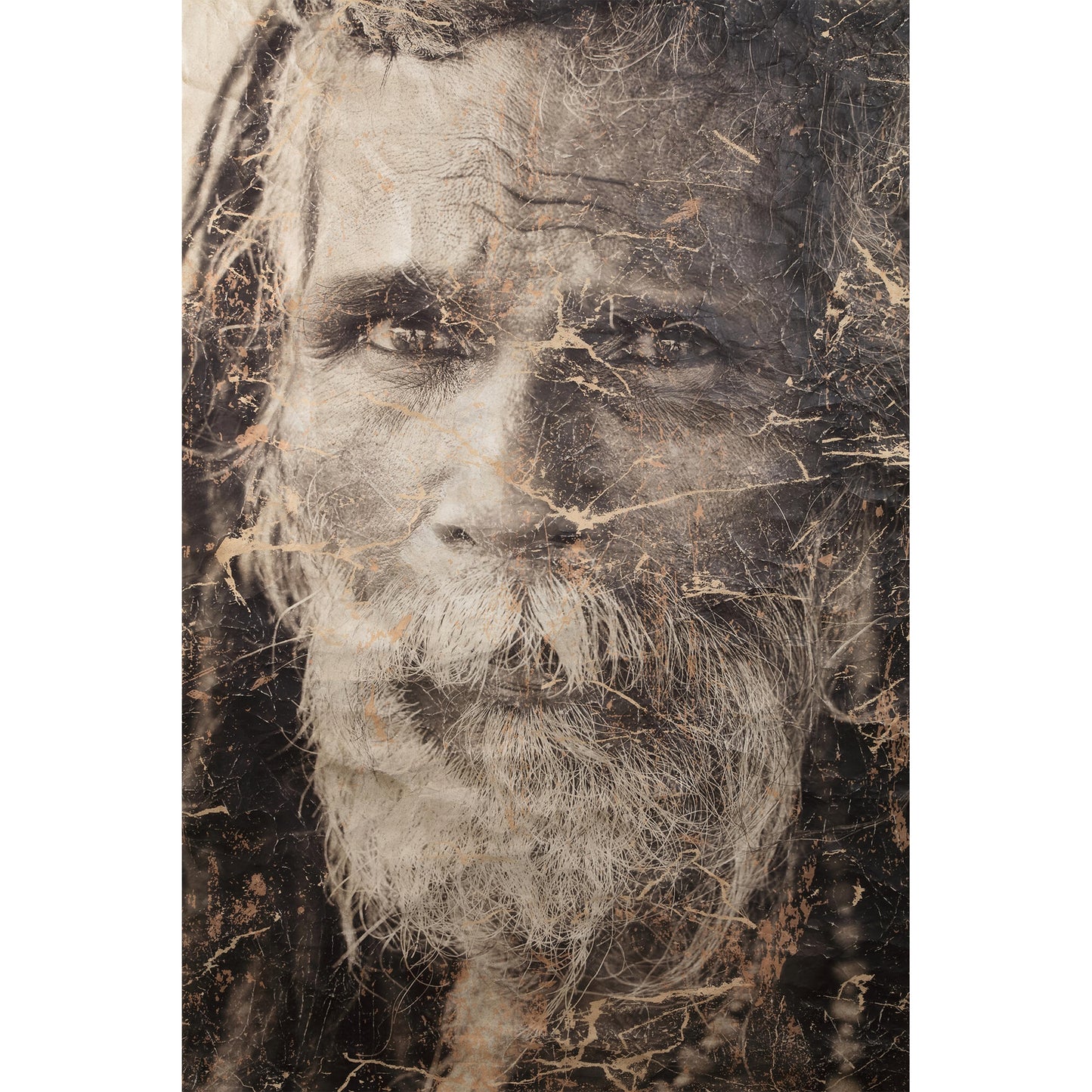Alexy Wandbild Mann Dreadlocks Beige