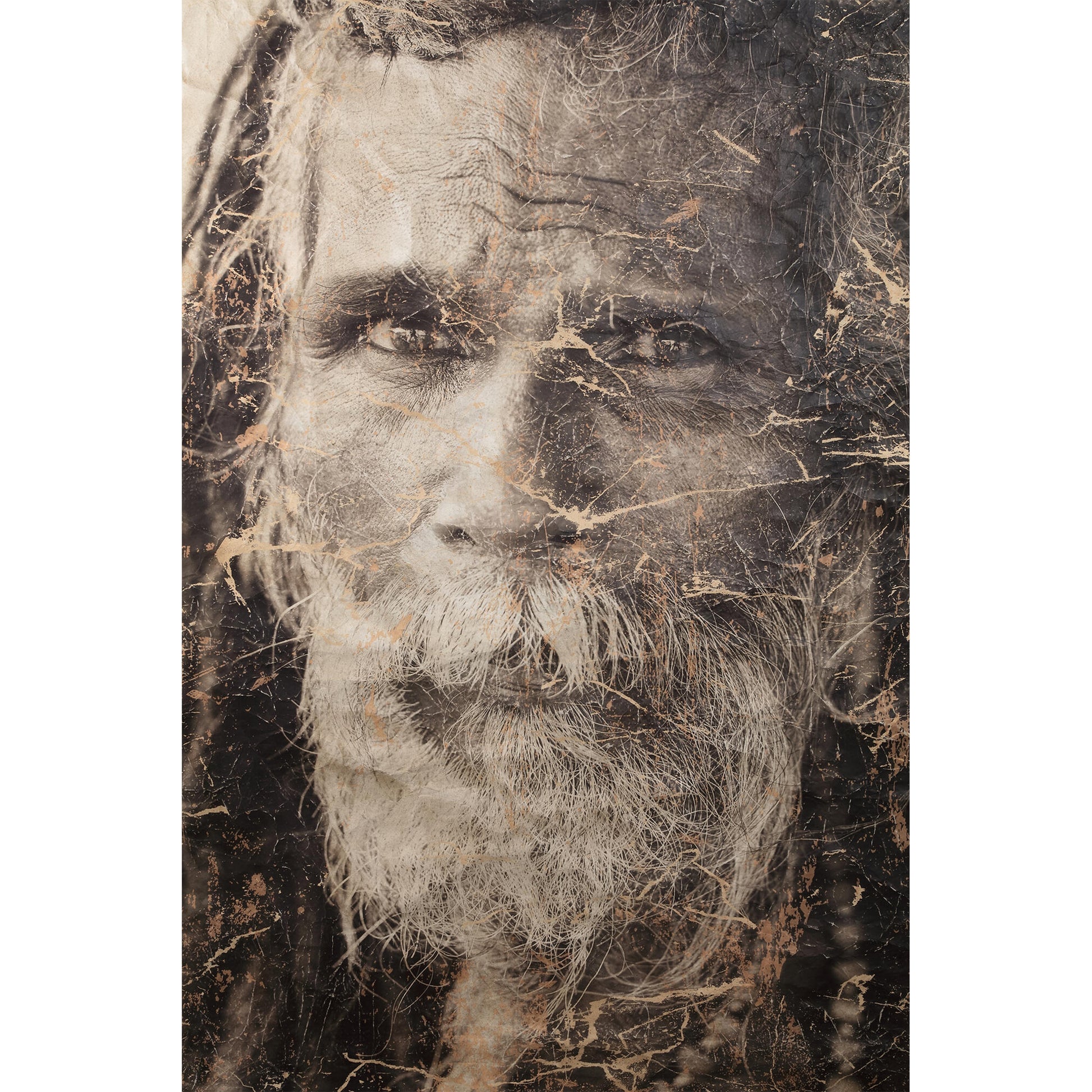 Alexy Wandbild Mann Dreadlocks Beige