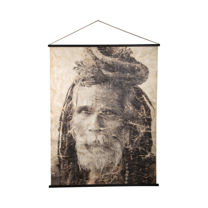 Alexy Wandbild Mann Dreadlocks Beige