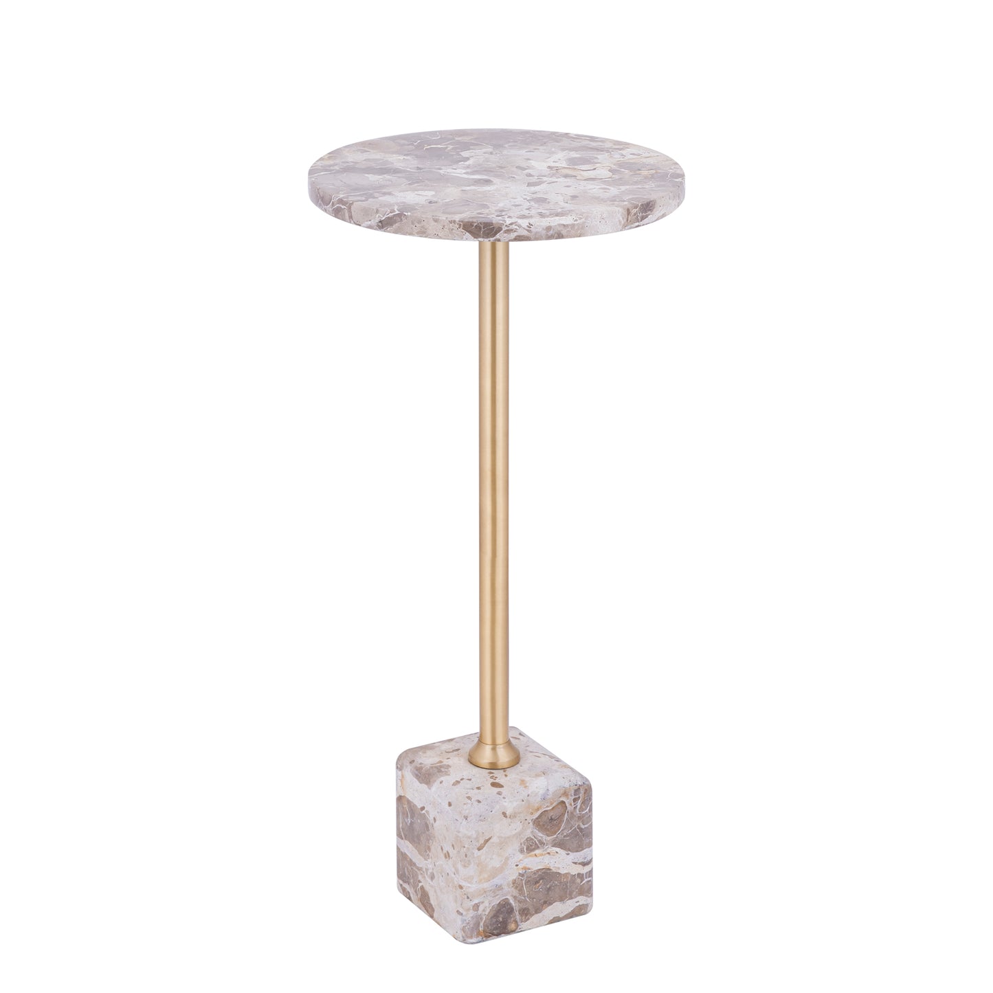 Ebe Beistelltisch Marmor Beige Rund Hoch