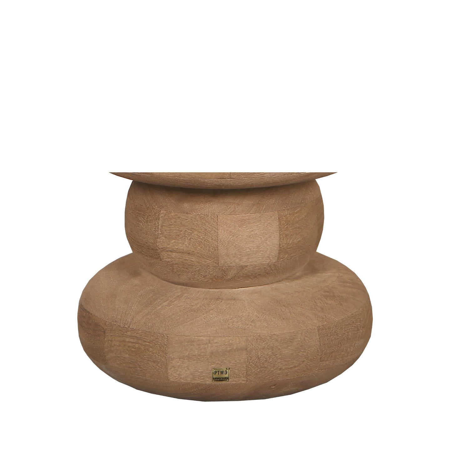 Keven Beistelltisch Mangoholz Geriffelt Rund