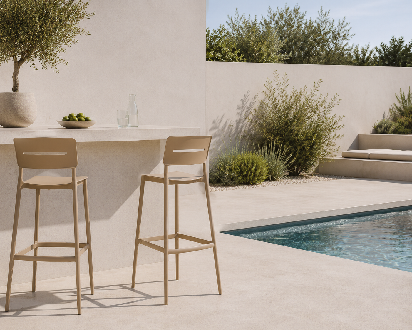 2er Set Outdoor Barhocker Sky