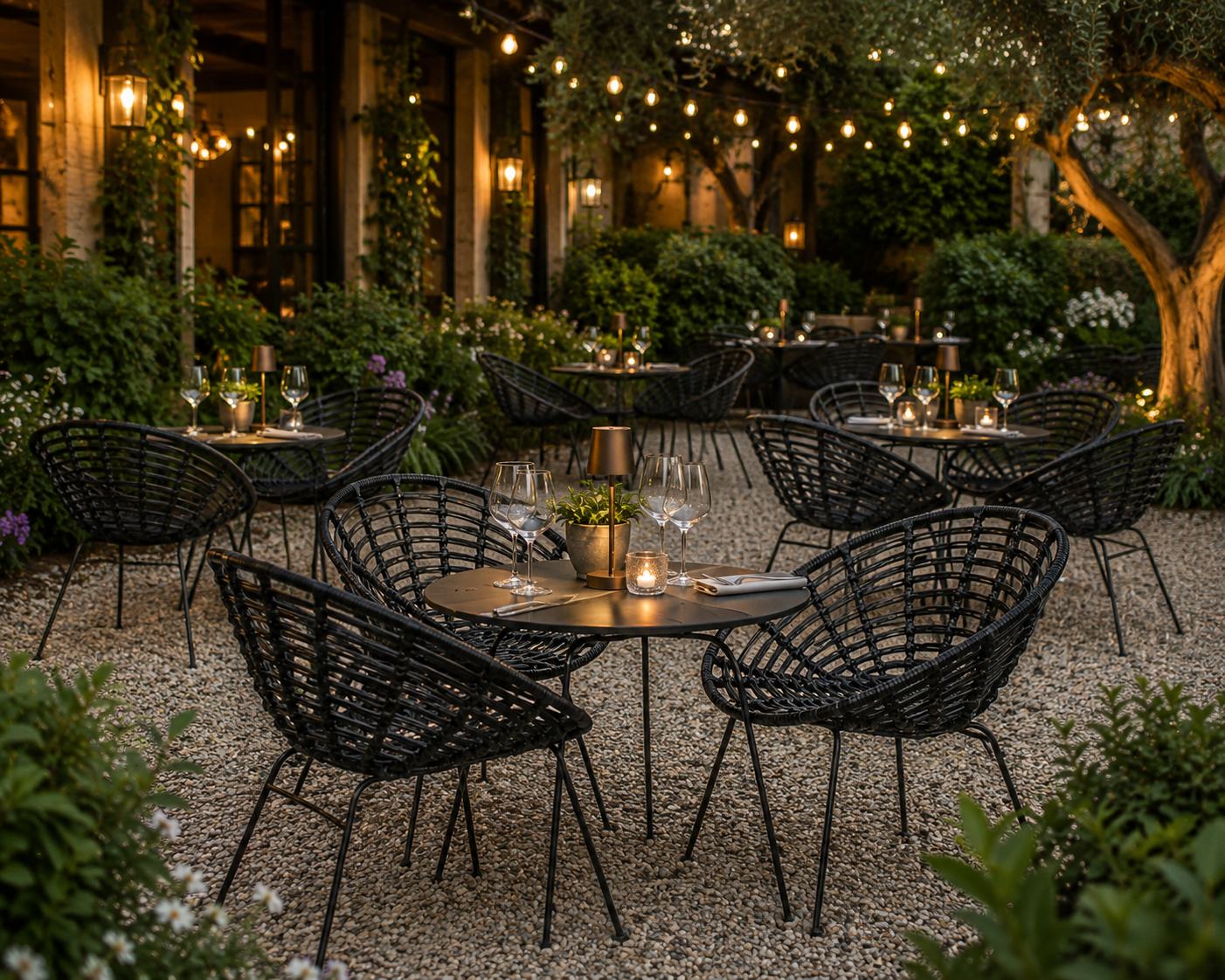 VERO Gastro Gartenstuhl Schwarz – 4er Set