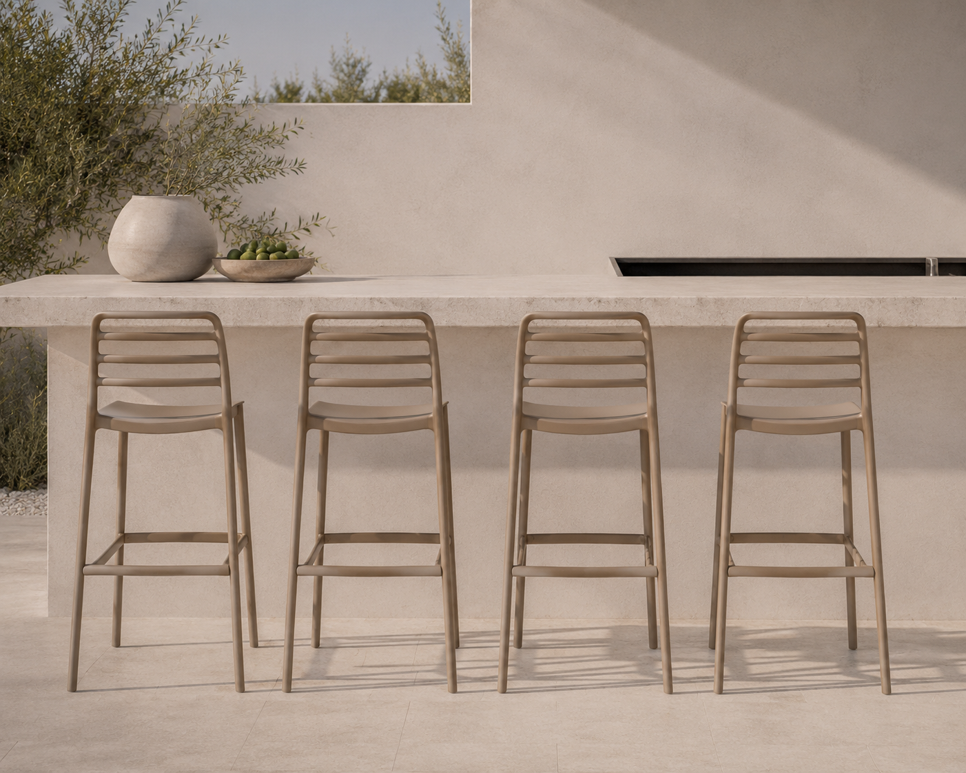 2er Set Outdoor Barhocker Snod