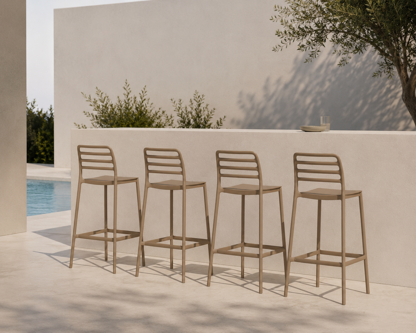 2er Set Outdoor Barhocker Snod