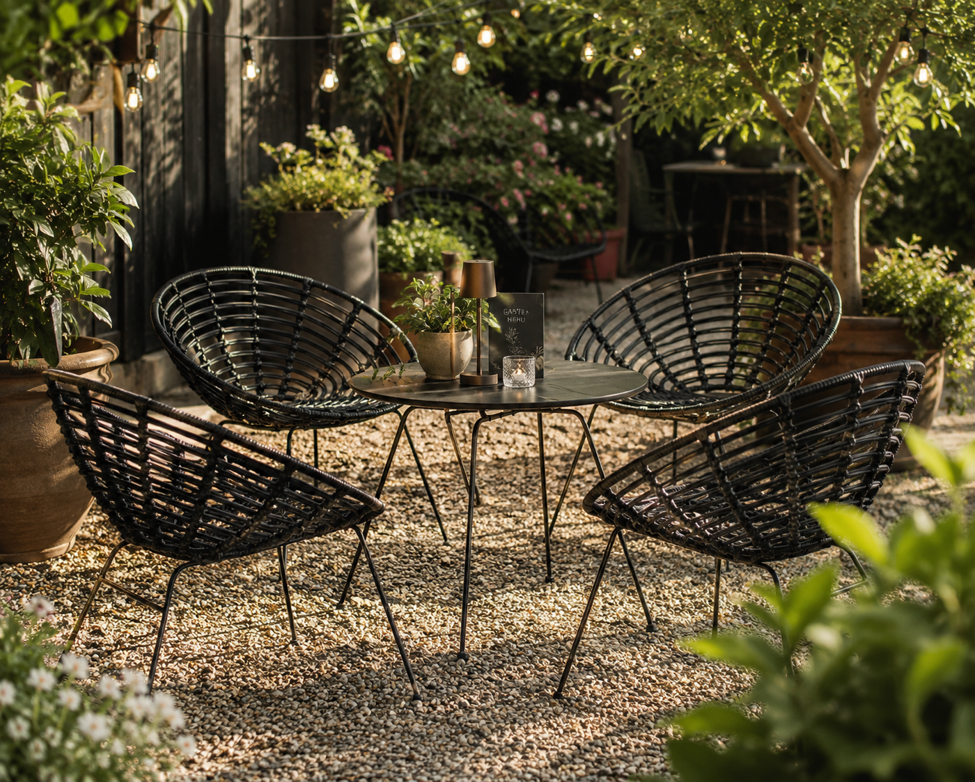VERO Gastro Gartenstuhl Schwarz – 4er Set