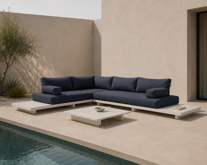 Garten Lounge Set Blau Lagune