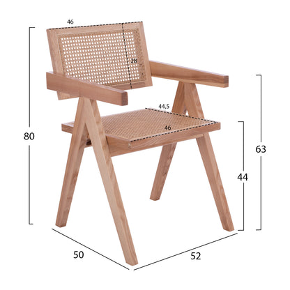 Holz-Armlehnstuhl Boho